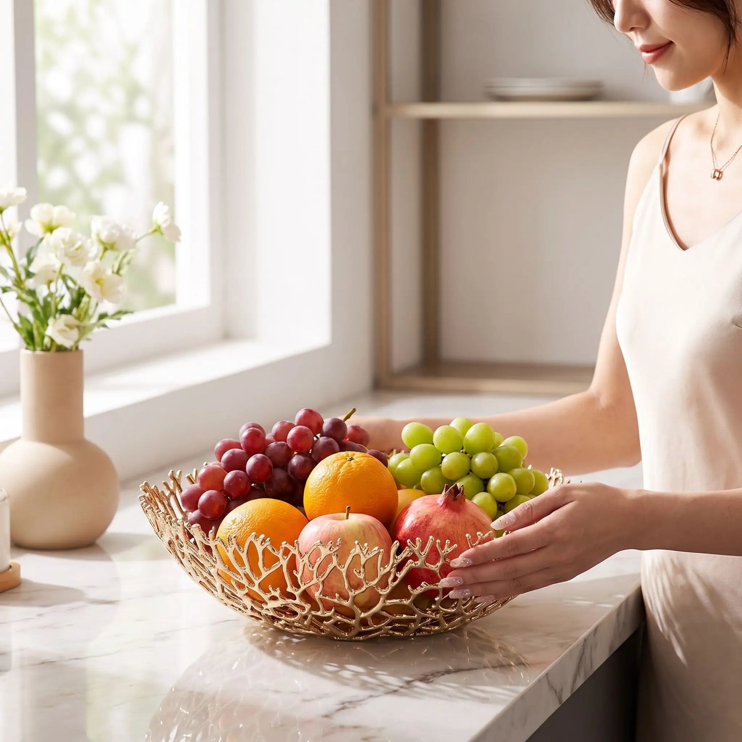 Corbeille a fruit | Dorée Design Corail