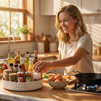 Plateau tournant idéale pour le rangement de vos épices