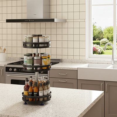 Plateau tournant idéale pour optimiser le rangement de vos épices